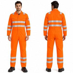 Combinaisons de travail de sécurité en coton ignifuge, imperméables et réfléchissantes haute visibilité, de haute qualité, personnalisables pour hommes, directement de l'usine, pour le soudage - Product Image 1