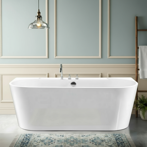 Salle de bain moderne Firefly au design minimaliste, mur élégant, baignoire intégrée - Product Image 2