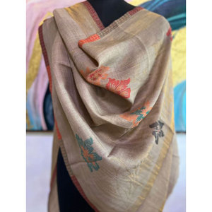 Estola de Lana Fina de Lujo con Flores Zari, 70x200 cm, Chal Elegante de Diseñador, Disponible en Todos los Colores, Suave y Cálido - Product Image 4