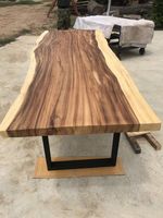 Table à manger pliante en bois massif rustique faite à la main, pieds en métal, design moderne, 6 places, meubles de salle à manger pour la maison et les restaurants