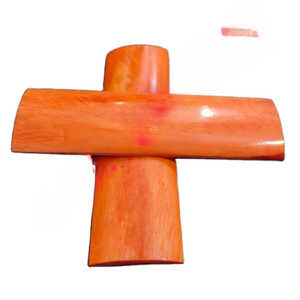 Premium Camel Stag <b>Bone</b> <b>Knife</b> <b>Handle</b> Scales Stabilized & Polished, Orange Dyed Radius Design, Ideal for Custom <b>Knife</b> Crafting - Product Image 1