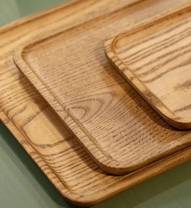 Bandeja Rectangular de Madera de Roble Hecha a Mano, Diseño Minimalista, Apta para Alimentos, Portátil, de Grado Comercial, Multifuncional, para Catering - Product Image 3