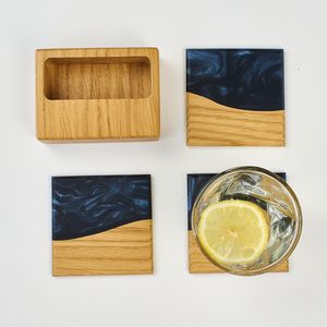 Custom Logo Wooden And <b>Resin</b> Coasters Bulk Wholesale For Hotels Restaurants Wedding And Corporate Gifts - Product Image 1