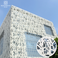 Revêtement de façade de bâtiment commercial avec panneaux en alliage d'aluminium découpés au laser, ignifuge et écologique, pour une architecture extérieure moderne