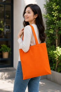Sac fourre-tout en toile de style minimaliste uni AMANI avec bandoulière, pour toutes les saisons, shopping et voyages - Product Image 5