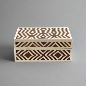 Geometric Bone Inlay Jewelry Storage <b>Box</b> Handmade Decorative <b>Trinket</b> Organizer Premium Keepsake Home Decor Storage <b>Box</b> Bedroom - Product Image 2