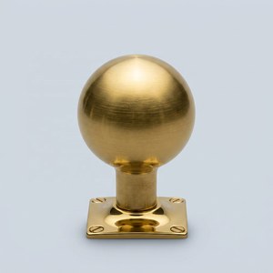 Poignée de meuble en laiton non laqué de luxe avec plaque arrière, poignée de quincaillerie durable au design moderne pour la maison, le bureau et le salon - Product Image 2