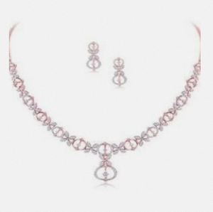 Conjunto de Collar de Diamantes en Oro Amarillo y Rosa de 14 Quilates, Joyería Religiosa Fina para Bodas y Aniversarios, Más Vendido - Product Image 3