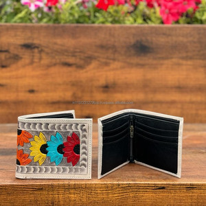 Western main usiné portefeuille en cuir nouveauté hommes longue fermeture éclair portefeuille Offre Spéciale mode marron couleur porte-monnaie cadeau pour lui - Product Image 6