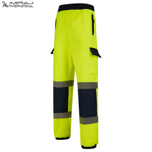 Traje de Trabajo Reflectante Amarillo de Alta Visibilidad, Ropa de Trabajo de Poliéster y Algodón con Múltiples Bolsillos, Uniforme de Seguridad para Hombre - Product Image 4