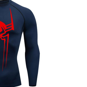 Camiseta Deportiva de Manga Larga para Hombre, con Logotipo de Araña en la Parte Delantera, Compresión, Cuello Redondo, Ajuste Delgado, Secado Rápido, Transpirable, Ecológica, de Spandex - Product Image 3