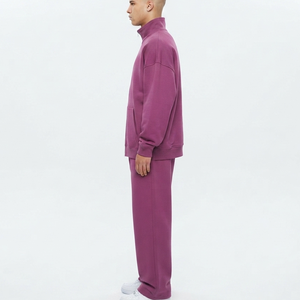 OEM Heavyweight Fleece Oversized Blank Tracksuits 100% Cotton <b>Zip</b> <b>up</b> <b>Jacket</b> and Joggers Pants Set Custom Men's Sweat Suit - Product Image 6