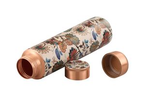 Ensemble carafe à eau en cuivre martelé, pichet de chevet en cuivre avec verre, ensemble gobelet et carafe en cuivre pur, cuivre artisanal - Product Image 3