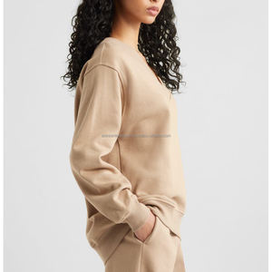 เสื้อฮู้ดผู้หญิงสำหรับฤดูหนาว ผ้าฝ้ายฟลีซ พร้อมบริการปรับแต่งโลโก้ด้านหน้า คุณภาพสูง บริการ OEM - Product Image 4