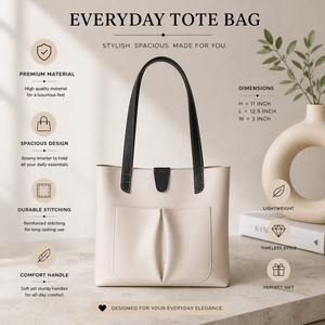 Sac fourre-tout élégant bicolore pour femme en cuir PU, sac à bandoulière avec poche avant, sac de transport décontracté pour le bureau et le shopping - Product Image 5