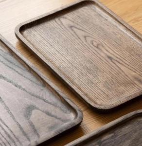 Bandeja Rectangular de Madera de Roble Hecha a Mano, Diseño Minimalista, Apta para Alimentos, Portátil, de Grado Comercial, Multifuncional, para Catering - Product Image 4