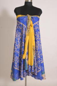 Falda Cruzada de Seda Vintage con Estampado Floral Hecha a Mano para Mujer, Estilo Boho de Cintura Media - Product Image 4