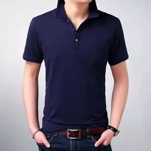 Men's <b>Black</b> Short Sleeve <b>Polo</b> <b>Shirt</b> Regular Fit Solid Color Casual Knitted Cotton <b>T</b>-<b>Shirt</b> - Product Image 3