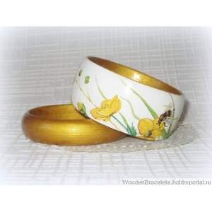 Brazaletes Tradicionales Hechos a Mano para Mujer, de Bambú y Madera Pintados, Moda y Joyería - Product Image 3