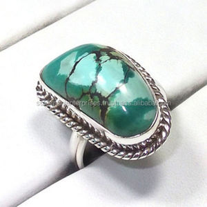 Turquoise 925 Sterling Silver Wholesale 925 Silver Rings Bijoux pour femmes Bagues de mariage pour femmes bagues d'éternité vermeil - Product Image 4