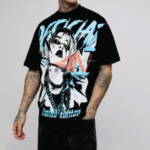 Nouveau style T-shirts décontractés à col rond pour hommes, manches longues, 100% coton, impression numérique, respirants, haute qualité, couleur noire, meilleur design - Product Image 1