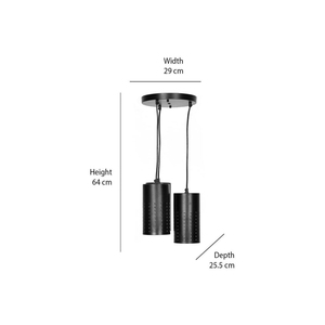 Lámpara colgante minimalista de metal negro, montaje en techo, forma cilíndrica redonda, decoración para el hogar, para sala de estar, diseño interior moderno - Product Image 6