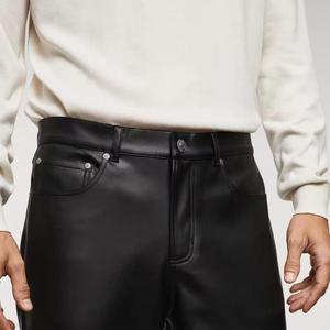 New Design Mens Pants Wholesale Price Leather Pants <b>Winter</b> Custom Logo Leather Pants For Online Sale - Product Image 5