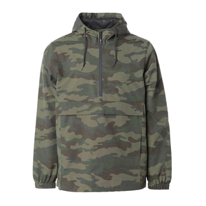Custom Men's <b>Camo</b> Anorak Windbreaker Lightweight Water Resistant Half-Zip Pullover <b>Jacket</b> Tactical Streetwear Hooded Coat - Product Image 1