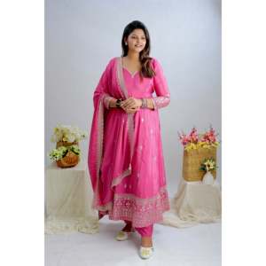 Designer <b>Modest</b> <b>Sets</b> Embroidered Pent and Dupatta Gown with Sequence Work - Product Image 5