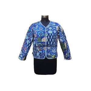 เสื้อแจ็คเก็ตคันธาทำมือแบบดั้งเดิม วินเทจ ผ้าฝ้าย 100% ใส่ได้สองด้าน ระบายอากาศได้ดี เสื้อผ้าสำหรับใส่ไปชายหาดสำหรับผู้หญิง - Product Image 5