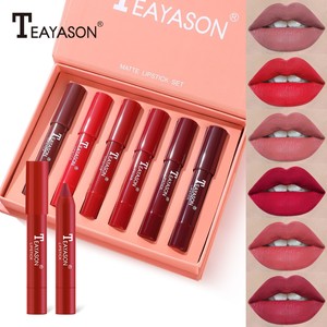 TEAYASON Set de Regalo de Brillo Labial de Alta Saturación Anti-Halo, 6 Colores de Moda, Fácil de Colorear, Barra Mineral, Acabado Mate Aterciopelado, 5g - Product Image 2