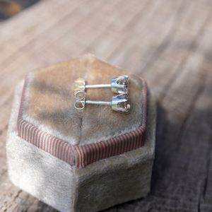 Natural Peach Morganite <b>Stud</b> Earrings 925 Sterling <b>Silver</b> Gold Plated 5mm Luxury Gemstone Jewelry Elegant Gift Her - Product Image 3