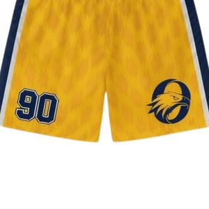 Unisex Yellow Navy Blue Lacrosse Shorts Polyester Lightweight <b>Athletic</b> Uniform Sportswear Team Training Clothing - Product Image 6