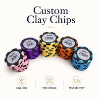 Jetons de poker en céramique personnalisés avec une matière première de haute dureté pour les matchs de groupe fréquents et les jeux quotidiens à domicile