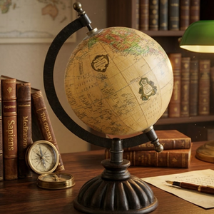 Globo Terráqueo Ejecutivo de Escritorio en Aluminio y Plástico con Mapa Mundial Detallado |   Globo Terráqueo Educativo para Escritorio de Oficina, Mesa de Estudio y Decoración del Hogar - Product Image 5