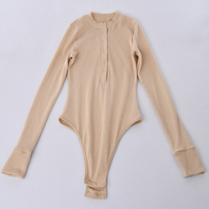 Nuova Collezione 2026: <span class=keywords><strong>Body</strong></span> da <span class=keywords><strong>Donna</strong></span> Sexy in Cotone a Costine a Maniche Lunghe, Stile Europeo-Americano - Product Image 5