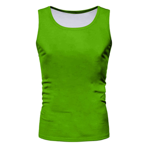เสื้อกล้ามคอกลมผู้ชาย ASCENDING SPORTS สีเขียวล้วน ระบายอากาศได้ดี แห้งเร็ว เหมาะสำหรับใส่ลำลองและออกกำลังกาย ผลิตจากผ้าถักโพลีเอสเตอร์ 100% - Product Image 3