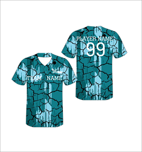 เสื้อเบสบอลแบบซับลิเมชั่นสั่งทำพิเศษ ติดกระดุมเต็มตัว ชุดทีมแบบกำหนดเองได้ ชุดกีฬาผู้ชายระบายอากาศได้ดี เสื้อแห้งเร็ว - Product Image 1