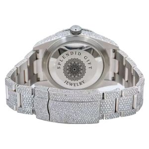 นาฬิกา ENDIGI รุ่น Diamond ขนาด 28 มม. ระบบอนาล็อก ควอตซ์ ประดับโมอิสซาไนต์ ตัวเรือนสีเงิน กระจกแซฟไฟร์ หน้าปัดเลขโรมัน สำหรับทั้งชายและหญิง หรูหรา กลไก ETA กันน้ำ - Product Image 3