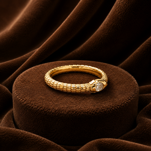 Vermeil Yellow Gold Wedding <b>Ring</b> Brilliant Round Cut Engagement Unisex Trendy Moissanite Prong Setting Elegant Birthday Gift - Product Image 3