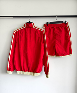 Conjunto de pantalones cortos unisex de verano para hombre, 100% poliéster, con cremallera, cortavientos, conjunto deportivo para correr. - Product Image 4