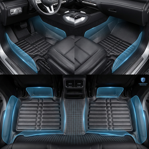 Tapis de sol de voiture en cuir de luxe, ensemble complet de 4 pièces, ajustement personnalisé, imperméable, antidérapant, universel pour véhicules - Product Image 6