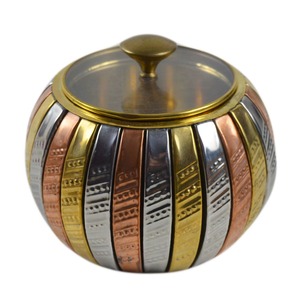 Multi-Tone Metal Spice <b>Jar</b> with Glass Lid Durable <b>Herb</b> Storage Container for Kitchen Use - Product Image 2