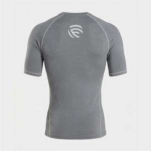 Flair <b>Men's</b> Gray Short Sleeve Compression T-Shirt Slim Fit Quick Dry Sporty O-Neck <b>Base</b> <b>Layer</b> - Product Image 3