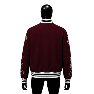 Vêtements d'extérieur modernes pour hommes, couleur bordeaux, style preppy, coupe classique, col rabattu, fermeture à boutons, couleur unie, matière polyester, vêtements d'automne - Product Image 2