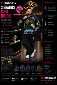 REXFITSPORTS 2026 Custom <b>Black</b> Full Zip Graphic <b>Hoodie</b> 280–300 GSM Cotton Polyester Fleece All Over Print Streetwear <b>Hoodie</b> - Product Image 6