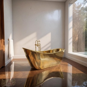 Meilleures baignoires en cuivre pour la maison, baignoires en cuivre faites à la main de luxe en Inde, baignoires autoportantes en cuivre martelé, finition antique. - Product Image 3