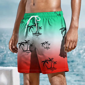 Shorts de bain mi-taille pour hommes – Respirants, imperméables, en toile écologique, séchage rapide, motif imprimé - Product Image 2