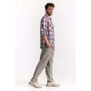 Chemises décontractées pour hommes 100% coton flanelle à rayures coupe classique, faible MOQ, service OEM ODM - Product Image 2