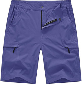 Shorts décontractés pour hommes, coupe classique, en tissu éponge 100% coton, taille haute élastique, anti-plis, multi-poches, logo personnalisé brodé - Product Image 1